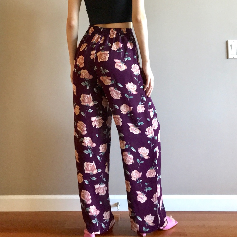 Vintage la perla silk blouse and pants SET in floral print blogger style - Picture 5 of 8